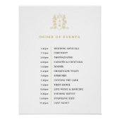 Witgouden kroon monogram volgorde van evenementen  perfect poster (Voorkant)