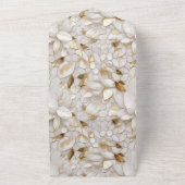 Witgouden lotusbloemen all in one uitnodiging (Buitenkant)