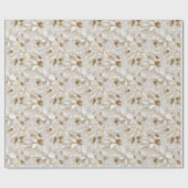 Witgouden lotusbloemen cadeaupapier (Vlak)