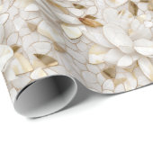 Witgouden lotusbloemen cadeaupapier (Rol Hoek)