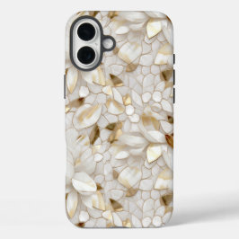 Witgouden lotusbloemen iPhone 15 pro case