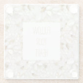 Witgouden lotusbloemen glazen onderzetter (Achterkant)