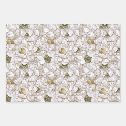 Witgouden lotusbloemen inpakpapier vel (Voorkant 3)