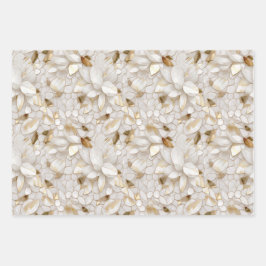 Witgouden lotusbloemen inpakpapier vel