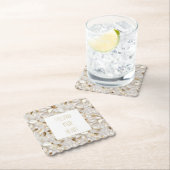 Witgouden lotusbloemen kartonnen onderzetters (Insitu)