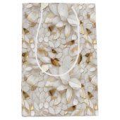 Witgouden lotusbloemen medium cadeauzakje (Voorkant)