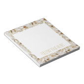 Witgouden lotusbloemen notitieblok (Schuin)