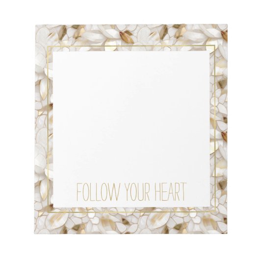 Witgouden lotusbloemen notitieblok (Voorkant)