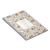 Witgouden lotusbloemen notitieboek (Rechterzijde)