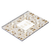 Witgouden lotusbloemen notitieboek (Linkerzijde)