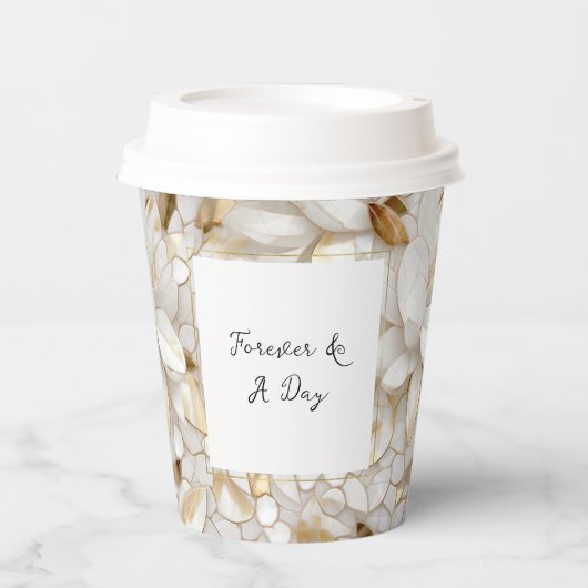 Witgouden lotusbloemen papieren bekers (Voorkant)