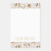 Witgouden lotusbloemen post-it® notes (Voorkant)