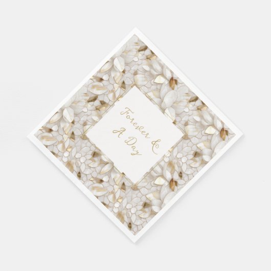 Witgouden lotusbloemen servet (Hoek)