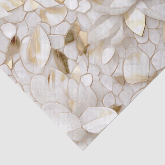 Witgouden lotusbloemen tissuepapier (Detail)