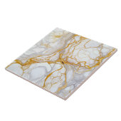 Witgouden marmer en alcoholinkt Abstract Tegeltje (Zijkant)