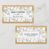 witgouden marmer | Gold Metallic Lijst Lux Visitekaartje (Voorkant / Achterkant)