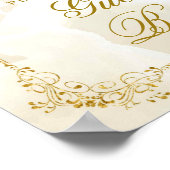 Witgouden Mexicaans doopfeest verjaardag gastenboe Poster (Hoek)