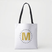 Witgouden monogram tote bag (Voorkant)