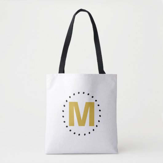 Witgouden monogram tote bag (Voorkant)