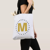 Witgouden monogram tote bag (Dichtbij)