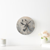 Witgouden paard liefhebber ronde klok (Huis)