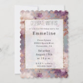 Witgouden Paarse bloemen Kaart (Voorkant)