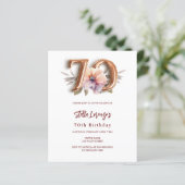 Witgouden perzik bloemen budget 70e verjaardag (Staand voorkant)