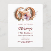 Witgouden perzik bloemenbudget 60e verjaardag (Voorkant)