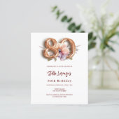 Witgouden perzik bloemenbudget 80e verjaardag (Staand voorkant)