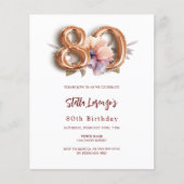 Witgouden perzik bloemenbudget 80e verjaardag (Voorkant)