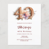 Witgouden perzik florale begroting 40e verjaardag (Voorkant)