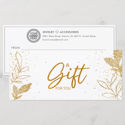 Witgouden Salon Store Zakelijk Cadeaubon (Voorkant / Achterkant)