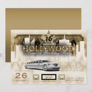 Witgouden Stad Nachtverlichting Limo Hollywood Fee Kaart