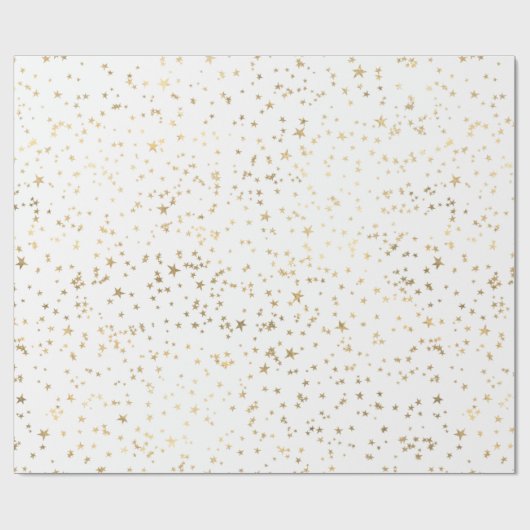 Witgouden sterren cadeaupapier (Vlak)