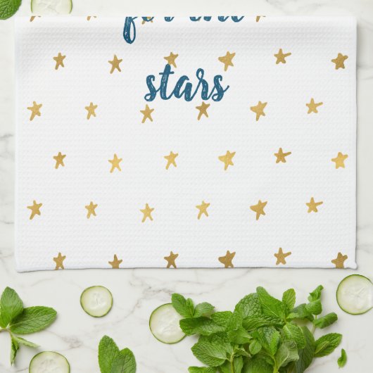 Witgouden sterren theedoek (Gevouwen)