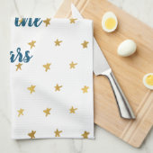 Witgouden sterren theedoek (Quarter Fold)