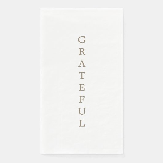 Witgouden tekst "DANKBAAR" Servet (Voorkant)