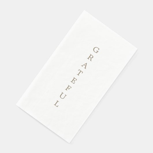 Witgouden tekst "DANKBAAR" Servet (Hoek)