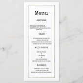 Witgouden typemachine lettertype rustieke bruiloft programmakaart (Voorkant)