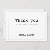 Witgouden typemachine lettertype rustieke stijl Da Kaart (Voorkant)