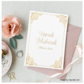 Witgouden werveling Moslim Umrah Mubarak Groet Kaart