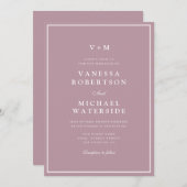 witgrensstoffige roos QR Code bruiloft Uitnodiging (Voorkant / Achterkant)