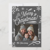 witgrijze foto feestdagenkaart (Voorkant)