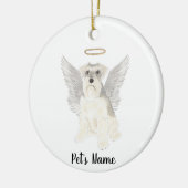 Witgrijze Schnauzer Sympathie Herdenking Keramisch Ornament (Links)
