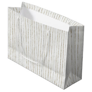Witgrijze Strepen Bruiloft Groot Cadeauzakje