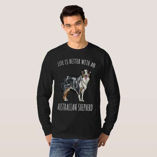 With A Australian Shepherd Dog T-shirt (Voorkant volledig)