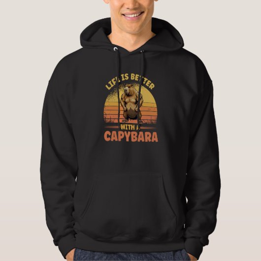 With A Capybara Cute Bodybuilder Rodent Hoodie (Voorkant)