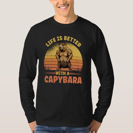 With A Capybara Cute Bodybuilder Rodent T-shirt (Voorkant)