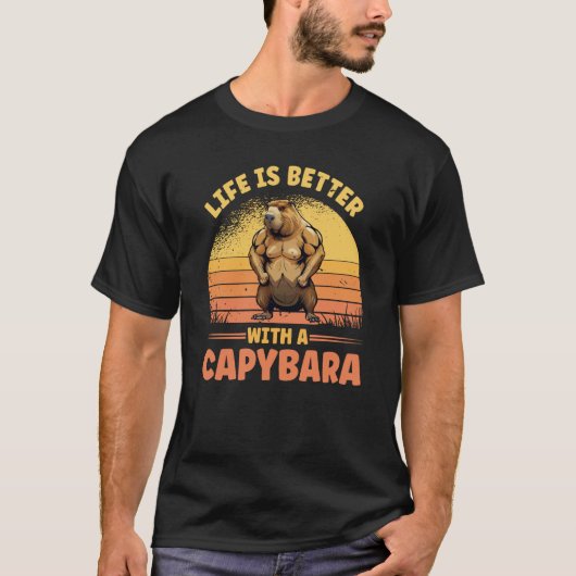 With A Capybara Cute Bodybuilder Rodent T-shirt (Voorkant)