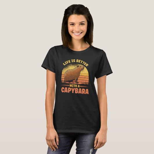 With A Capybara  Rodent T-shirt (Voorkant volledig)